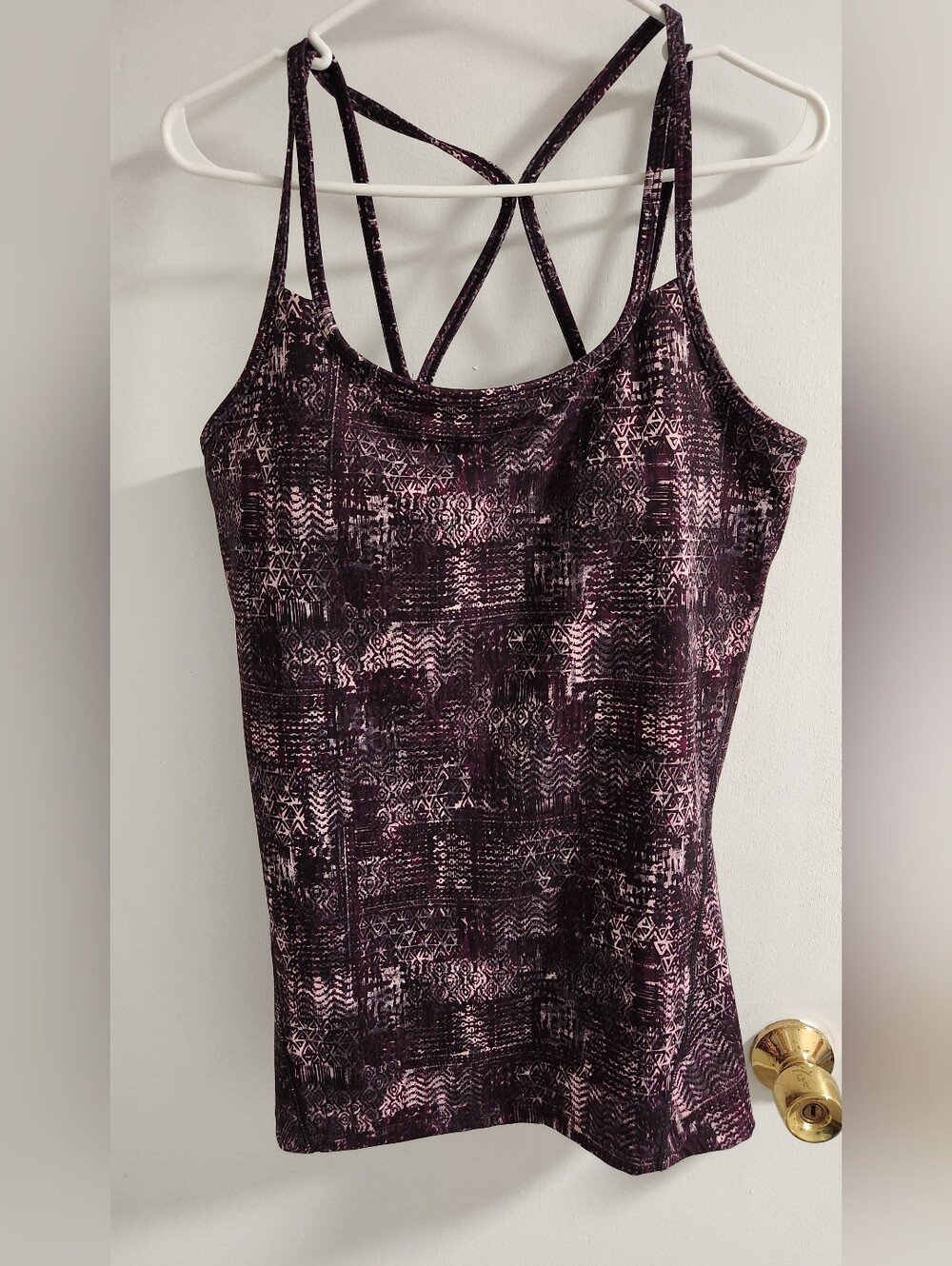 GAIAM Purple Strappy Crisscross Yoga Tank Top ,size XL
